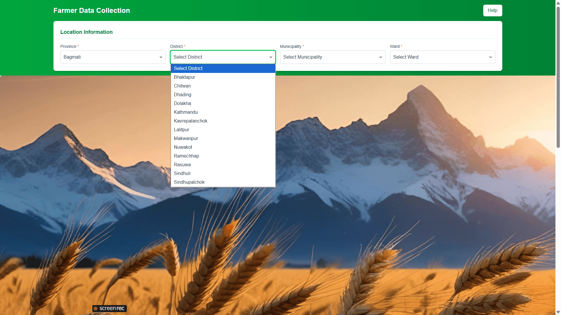 Data Collection Form